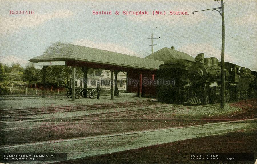 Postcard: Sanford & Springdale (Maine) Station